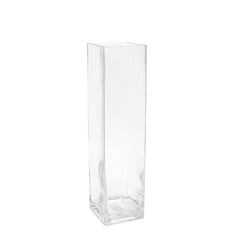 6 pcs Glass Square Vases Wedding Centerpieces - Clear VASE_A6_16
