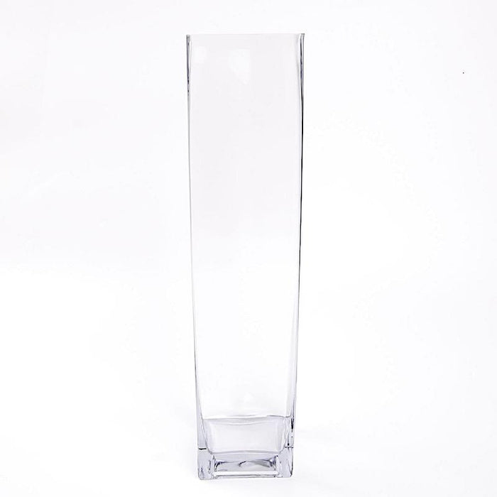 6 pcs Glass Square Vases Wedding Centerpieces - Clear VASE_A6_18