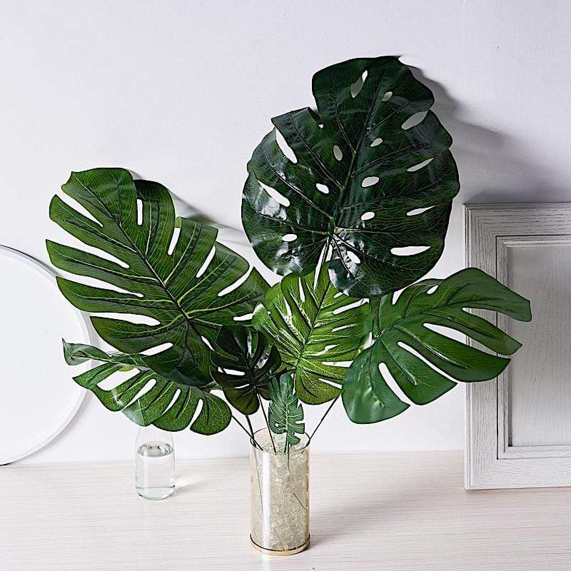 6 pcs Monstera Leaves Artificial Tropical Greenery Stems - Green ARTI_TROP_002_SET1_GRN