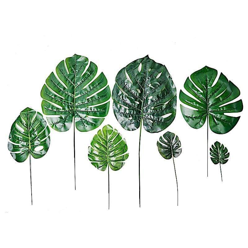 6 pcs Monstera Leaves Artificial Tropical Greenery Stems - Green ARTI_TROP_002_SET1_GRN
