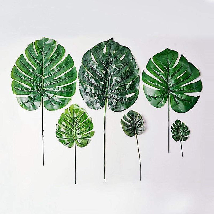 6 pcs Monstera Leaves Artificial Tropical Greenery Stems - Green ARTI_TROP_002_SET1_GRN