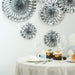 6 pcs Paper Fans Wall Backdrop Decorations - Metallic Silver PAP_FAN_002_SILV
