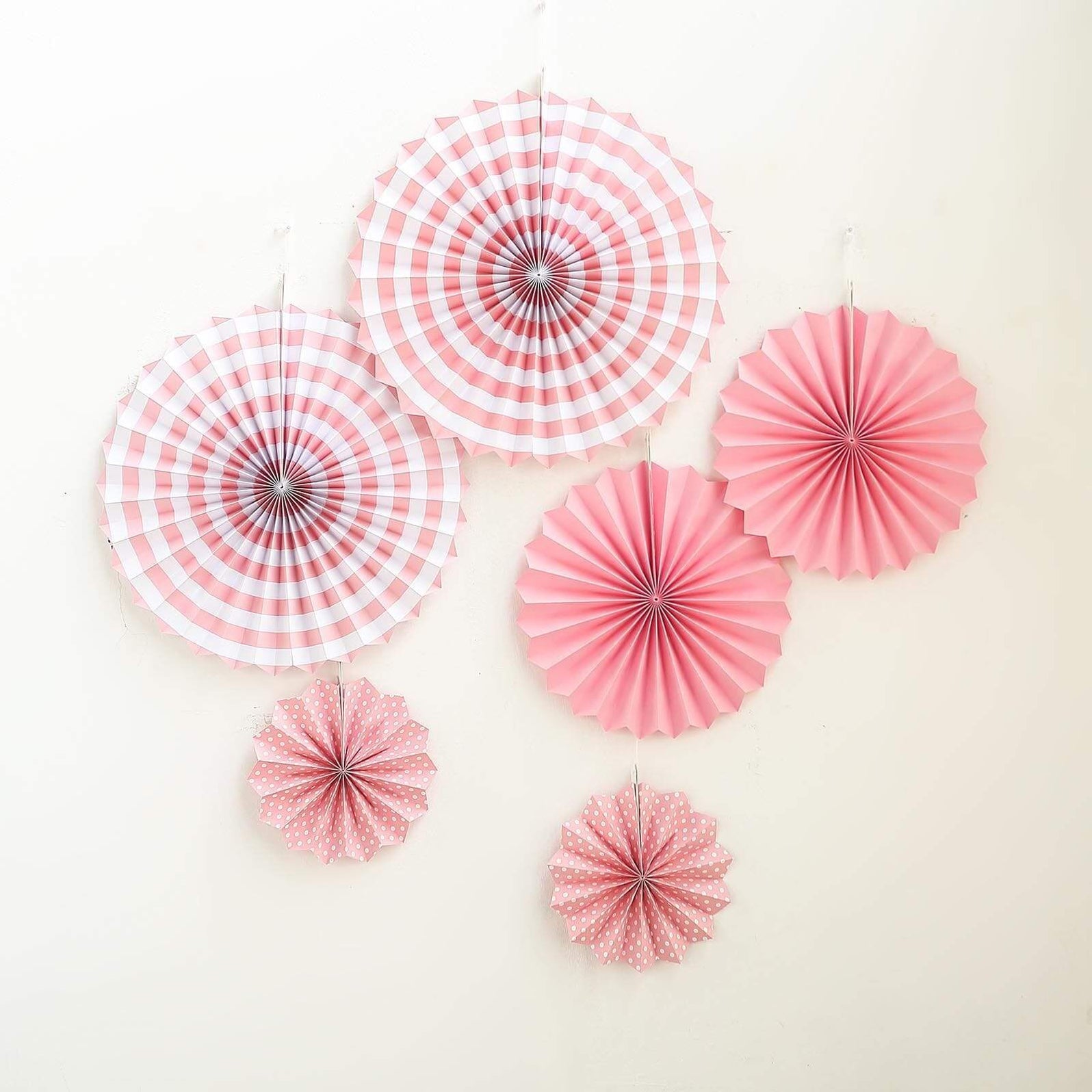 6 pcs Paper Fans Wall Backdrop Decorations - Pink — LeilaniWholesale