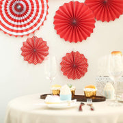 6 pcs Paper Fans Wall Backdrop Decorations - Red PAP_FAN_001_RED