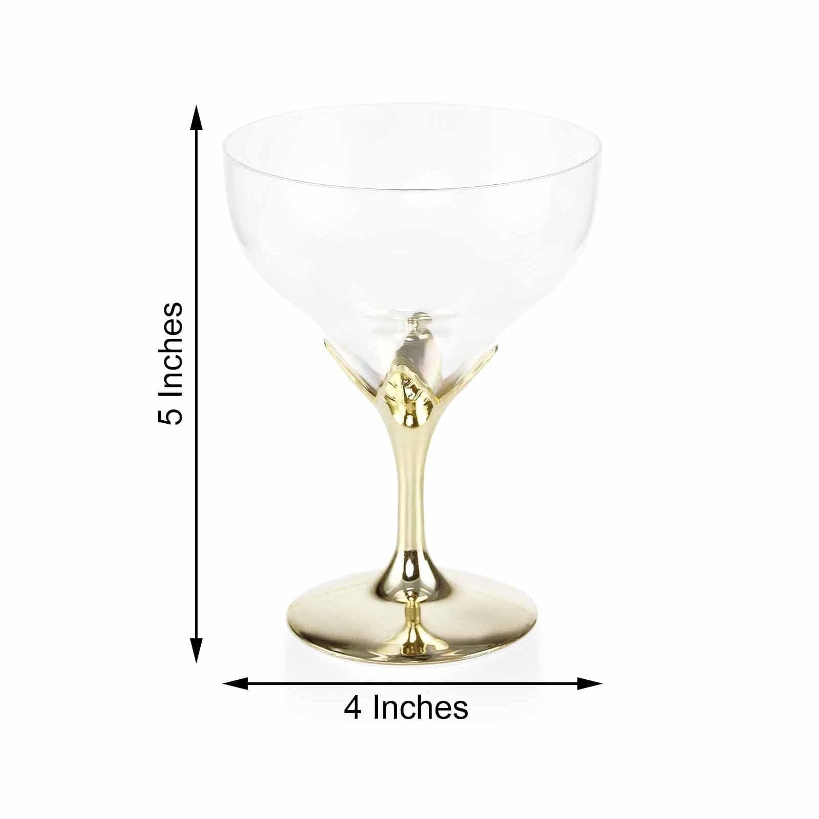 6 Plastic Wine Goblets Glasses - Disposable Tableware