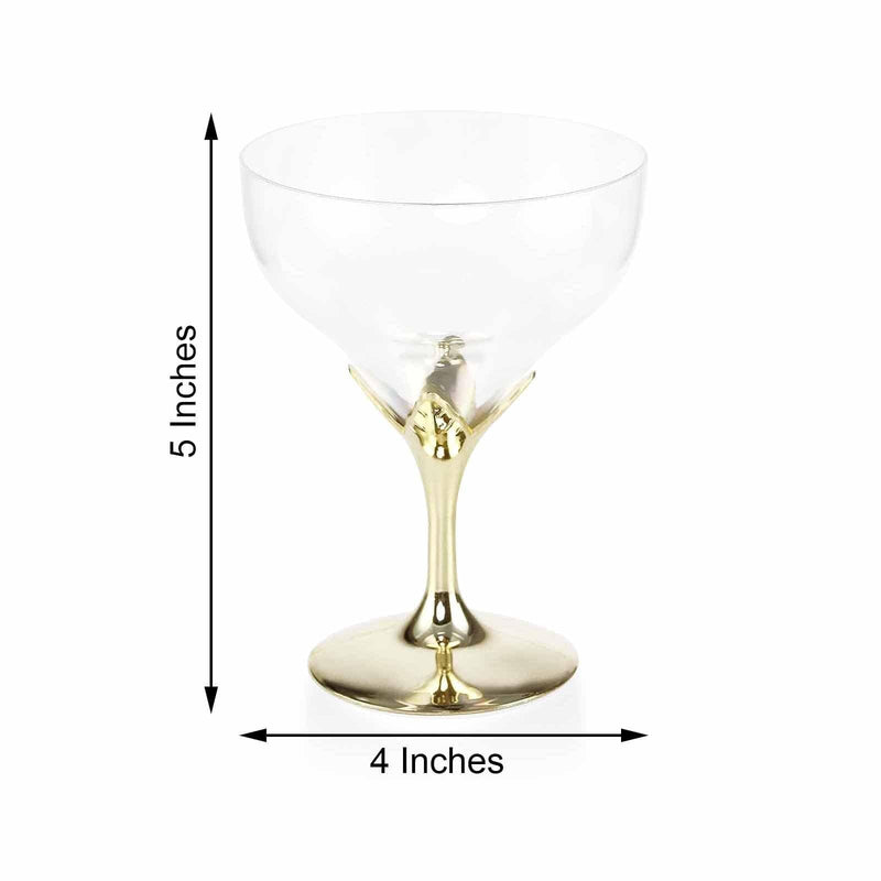 6 Plastic Wine Goblets Glasses - Disposable Tableware