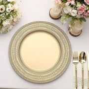 6 Round 13" Acrylic Charger Plates with Lace Embossed Rim