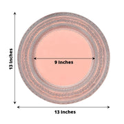 6 Round 13" Acrylic Charger Plates with Lace Embossed Rim