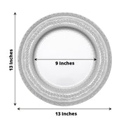 6 Round 13" Acrylic Charger Plates with Lace Embossed Rim