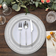 6 Round 13" Acrylic Charger Plates with Lace Embossed Rim