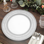 6 Round 13" Acrylic Charger Plates with Lace Embossed Rim