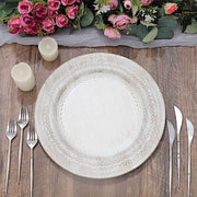 6 Round 13" Acrylic Charger Plates with Lace Embossed Rim