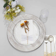 6 Round 13" Acrylic Charger Plates with Lace Embossed Rim