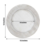 6 Round 13" Acrylic Charger Plates with Lace Embossed Rim