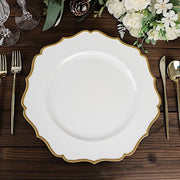 6 Round 13" Metallic Acrylic Charger Plates with Scallop Rim Design