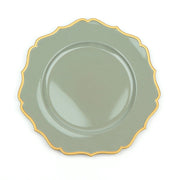 6 Round 13" Metallic Acrylic Charger Plates with Scallop Rim Design