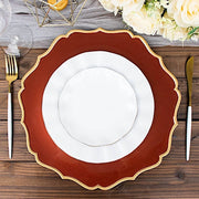 6 Round 13" Metallic Acrylic Charger Plates with Scallop Rim Design