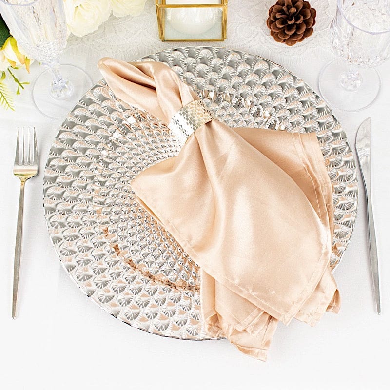 6 Round 13" Peacock Pattern Plastic Charger Plates Serving Trays