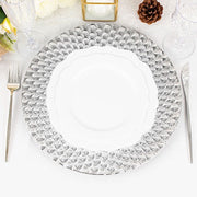 6 Round 13" Peacock Pattern Plastic Charger Plates Serving Trays