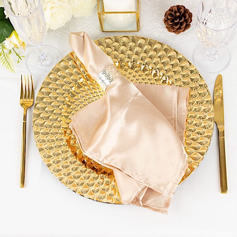 6 Round 13" Peacock Pattern Plastic Charger Plates Serving Trays