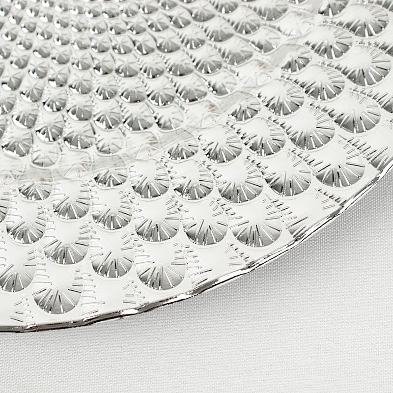 6 Round 13" Peacock Pattern Plastic Charger Plates Serving Trays