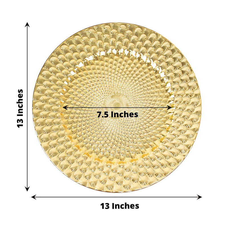 6 Round 13" Peacock Pattern Plastic Charger Plates Serving Trays