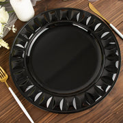 6 Round 13" Plastic Charger Plates with Bejeweled Rim Design