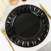 6 Round 13" Plastic Charger Plates with Bejeweled Rim Design