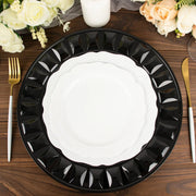 6 Round 13" Plastic Charger Plates with Bejeweled Rim Design