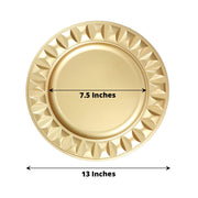 6 Round 13" Plastic Charger Plates with Bejeweled Rim Design