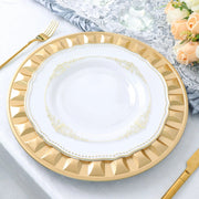 6 Round 13" Plastic Charger Plates with Bejeweled Rim Design