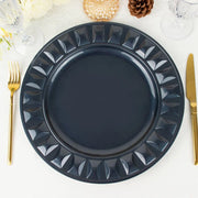 6 Round 13" Plastic Charger Plates with Bejeweled Rim Design