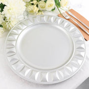 6 Round 13" Plastic Charger Plates with Bejeweled Rim Design