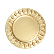 6 Round 13" Plastic Charger Plates with Bejeweled Rim Design CHRG_PLST0010_GOLD