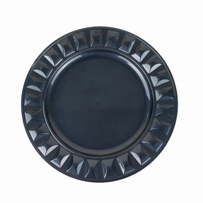 6 Round 13" Plastic Charger Plates with Bejeweled Rim Design CHRG_PLST0010_NAVY