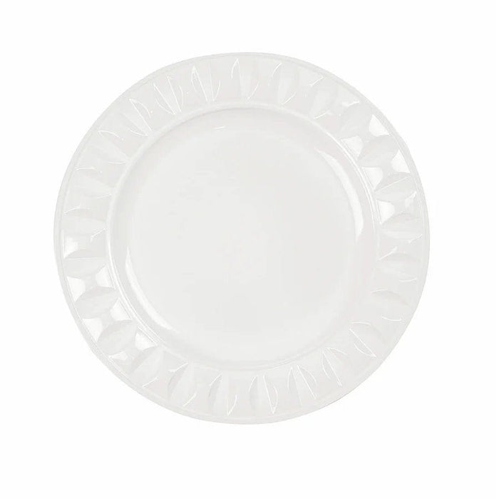 6 Round 13" Plastic Charger Plates with Bejeweled Rim Design CHRG_PLST0010_WHT