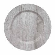 6 Round 13" Rustic Faux Wood Plastic Charger Plates CHRG_PLST1303W_GRAY