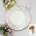 6 Round 13" Rustic Wooden Plastic Charger Plates with Rose Embossed Rim - White Washed CHRG_PLST0015W_WHT