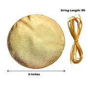 6 Round 6" Lame Fabric Metallic Jar Covers with Tie String