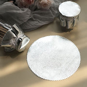 6 Round 6" Lame Fabric Metallic Jar Covers with Tie String