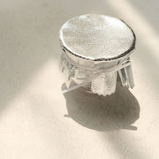 6 Round 6" Lame Fabric Metallic Jar Covers with Tie String