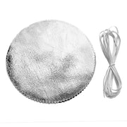 6 Round 6" Lame Fabric Metallic Jar Covers with Tie String