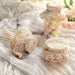 6 Round 6" Rustic Burlap and Lace Jar Covers with Jute String - Natural and White FAV_FAB_JUTE02_6_NAT