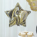 6 Round Crown and Star Mylar Foil Balloons Set - White Gold Black BLOON_KIT08_CRWN_GOLD