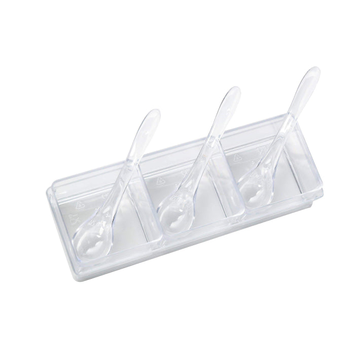 6 Sets Mini Serving Trays with 3 Dishes - Clear DSP_TR0001_5_CLR
