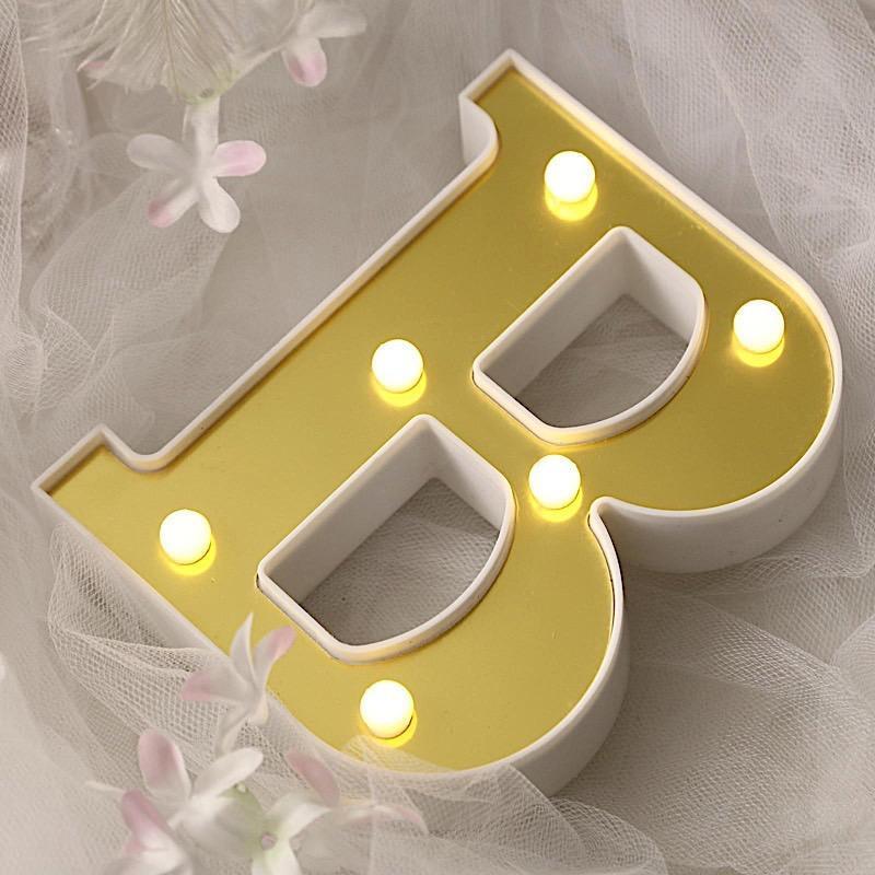6" tall LED Lighted Gold Marquee Letters