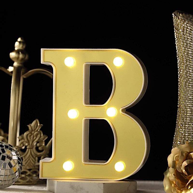 6" tall LED Lighted Gold Marquee Letters