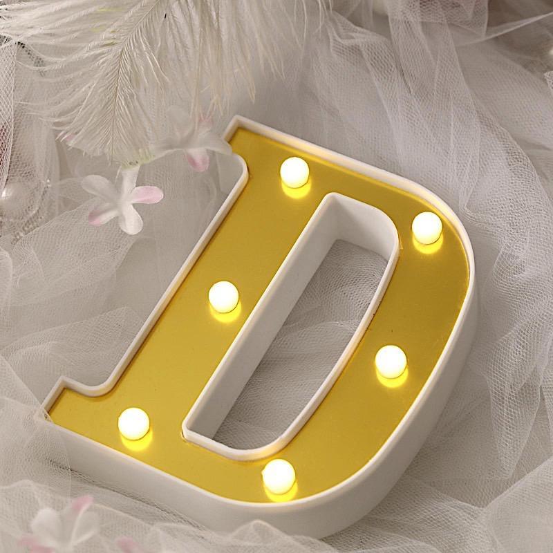 6" tall LED Lighted Gold Marquee Letters