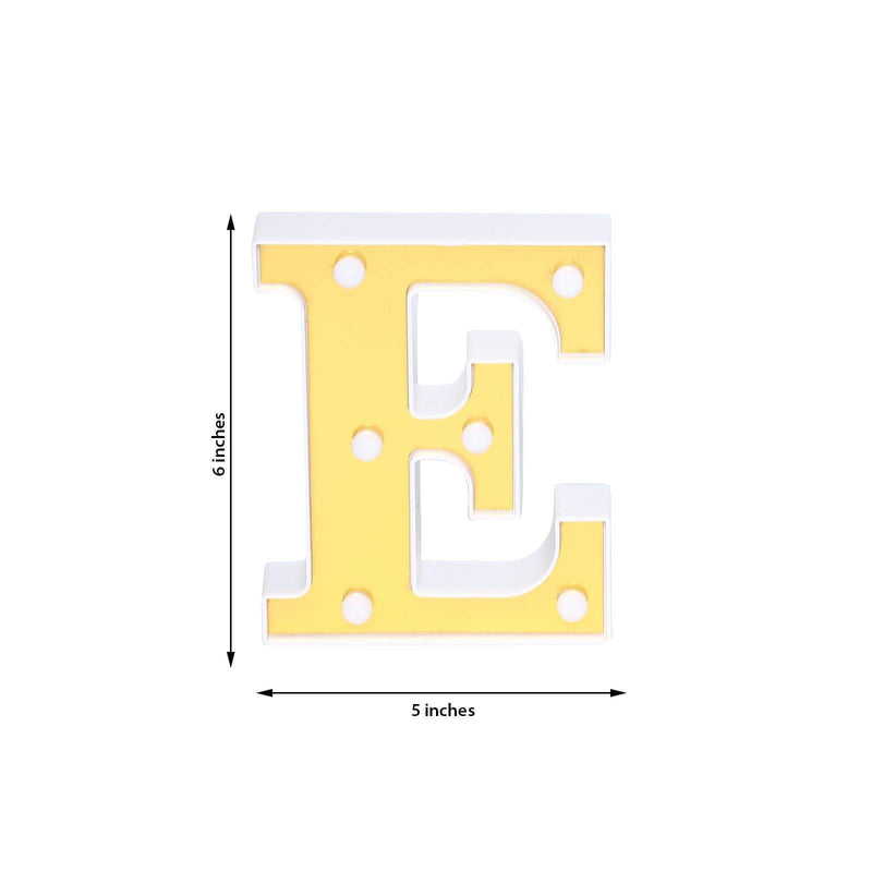 6" tall LED Lighted Gold Marquee Letters