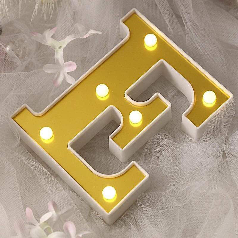 6" tall LED Lighted Gold Marquee Letters